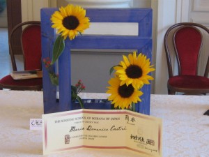 Diploma di Maestra di Ikebana rilasciato dalla Sogetsu School di Tokyo